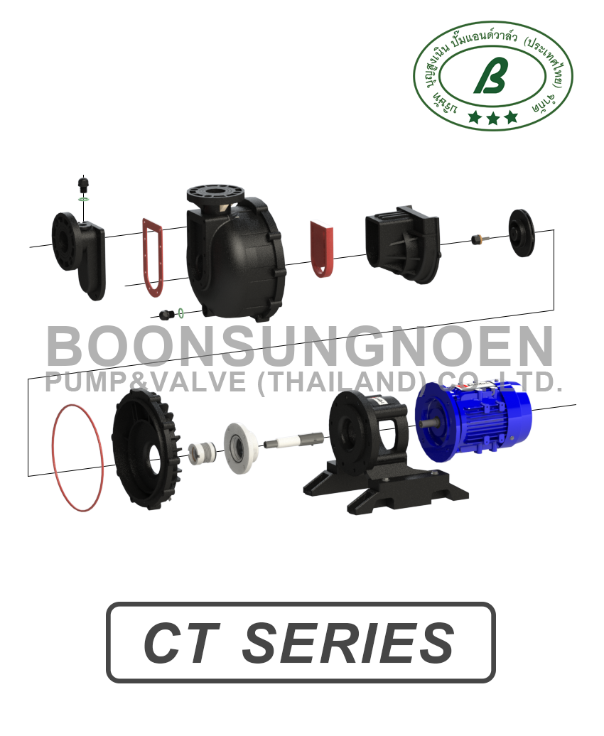 ปั๊มเคมี Self Priming Chemical Pump รุ่น CT Series